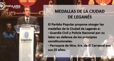 El Partido Popular propone a La Guardia Civil y al Cuerpo Nacional de Policía para la medalla de oro de Leganés