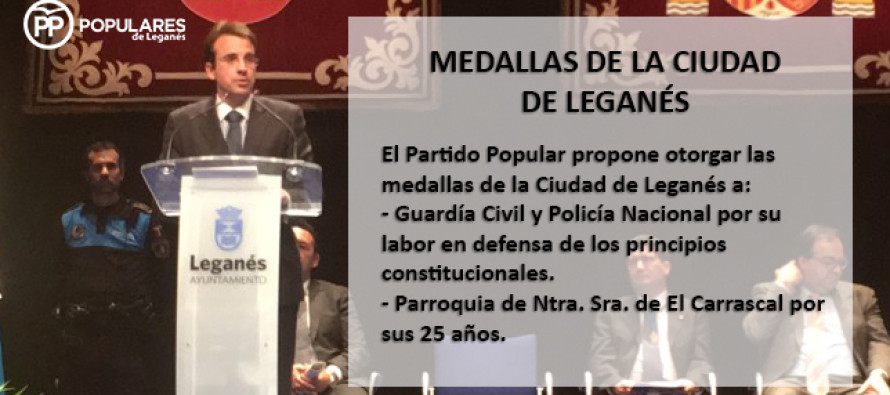 El Partido Popular propone a La Guardia Civil y al Cuerpo Nacional de Policía para la medalla de oro de Leganés