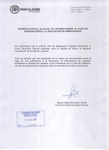 Interpelación al Alcalde