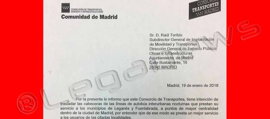 La CAM ya ha pedido al Ayuntamiento de Madrid que autorice cabeceras del ‘Búho’ a Leganés en Atocha y Príncipe Pío