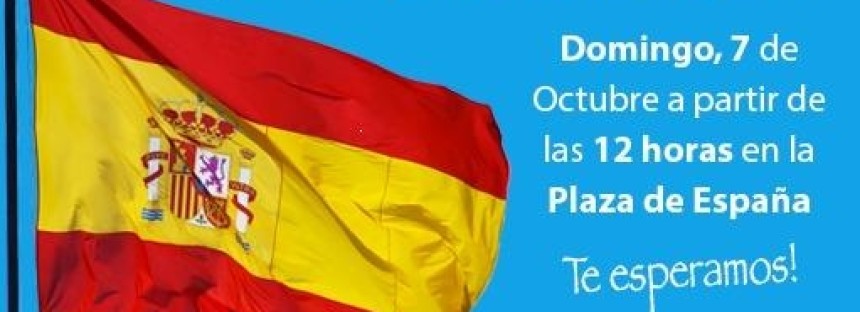 El Partido Popular reparte banderas de España entre sus vecinos