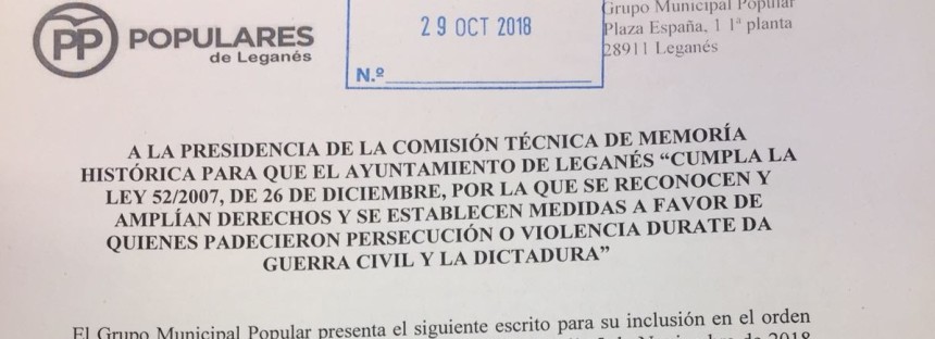 El Partido Popular propone que se cambie el nombre de las calles dedicadas a La Pasionaria, Federica Montseny, Juan Negrín, Francisco Largo Caballero y José Díaz Ramos, por nombres de victimas del terrorismo