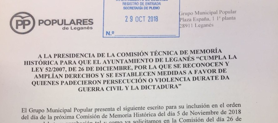 El Partido Popular propone que se cambie el nombre de las calles dedicadas a La Pasionaria, Federica Montseny, Juan Negrín, Francisco Largo Caballero y José Díaz Ramos, por nombres de victimas del terrorismo