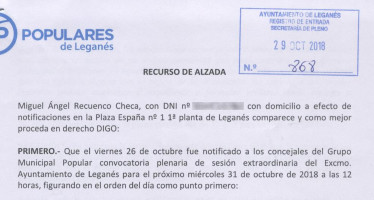 El alcalde socialista vulnera los derechos de los vecinos al no darles tiempo a presentar enmiendas a sus presupuestos