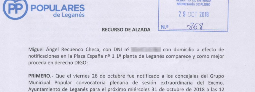 El alcalde socialista vulnera los derechos de los vecinos al no darles tiempo a presentar enmiendas a sus presupuestos